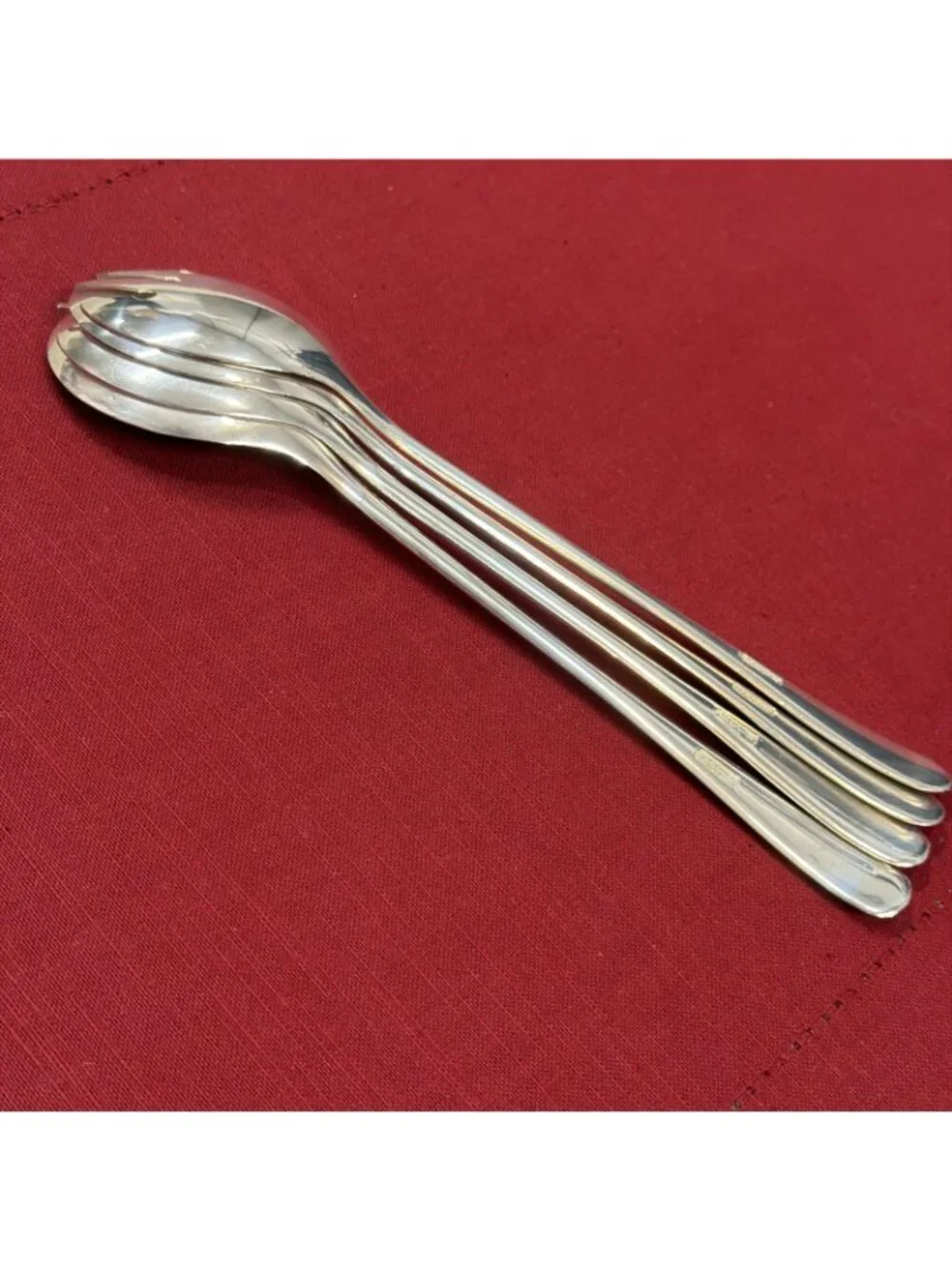 Vintage Italian Silverplate Salad Servers 2 Spoon Fork Sets 4 Pieces 9